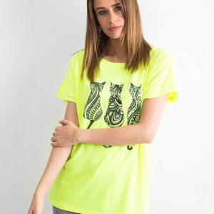 Fluo yellow t-shirt Kittens