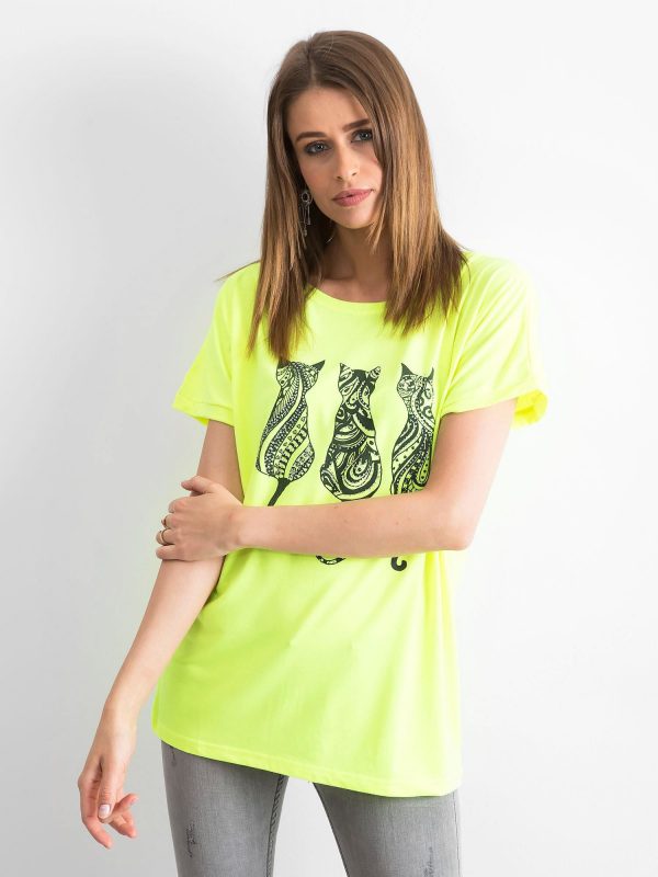 Fluo yellow t-shirt Kittens