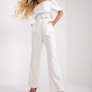 White Wide Leg Pants RUE PARIS