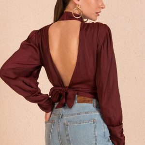 Burgundy blouse BSL