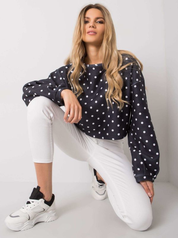 Navy blue polka dot sweatshirt Cairi