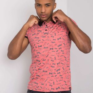 Joshua Pattern Coral Men's Polo Shirt