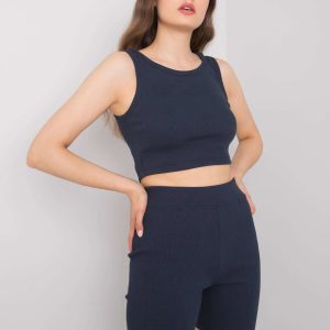 Navy blue short top Eveline RUE PARIS