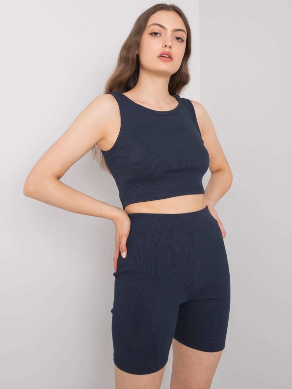 Navy blue short top Eveline RUE PARIS