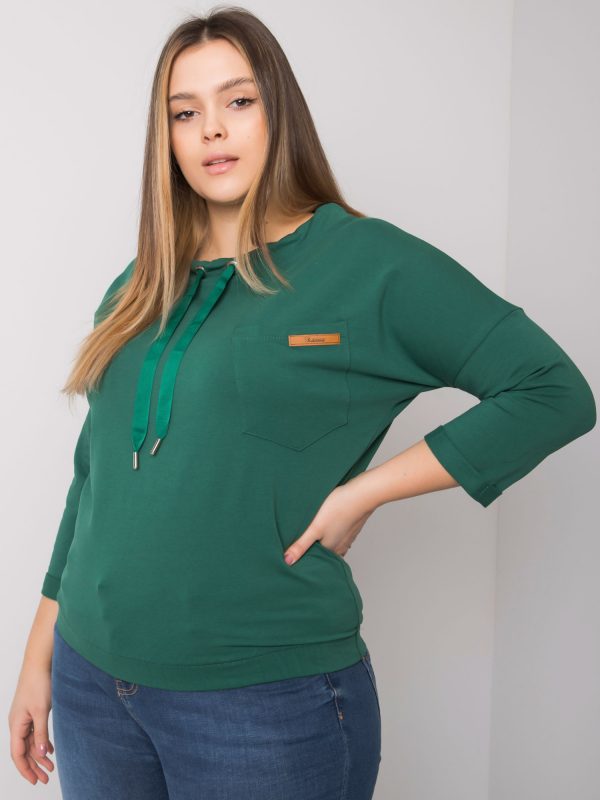 Dark Green Plus Size Hooded Pasadena Sweatshirt