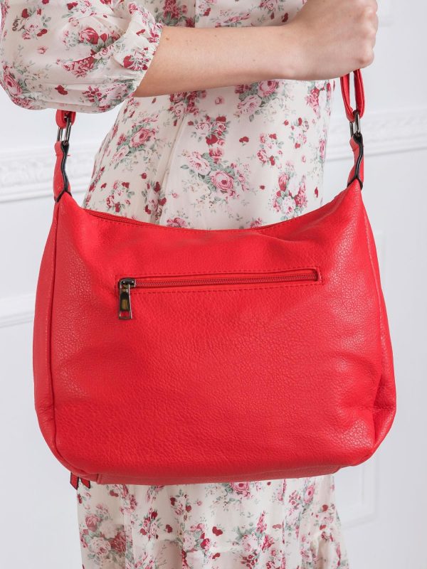 Red eco-leather handbag