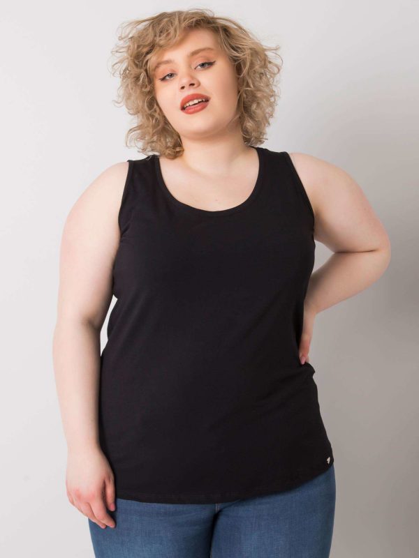 Black Plus Size Keyla Cotton Top