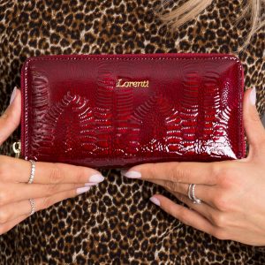 Burgundy patent leather wallet