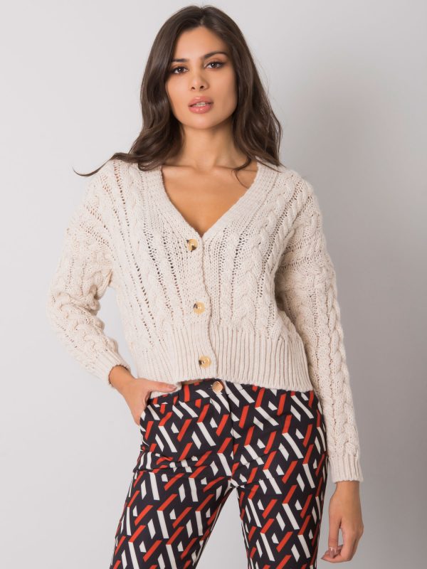 Beige sweater with buttons with braids Avezzano SUBLEVEL