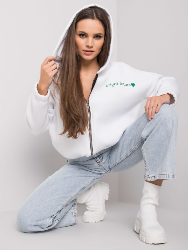 White sweatshirt with embroidery Michelle RUE PARIS