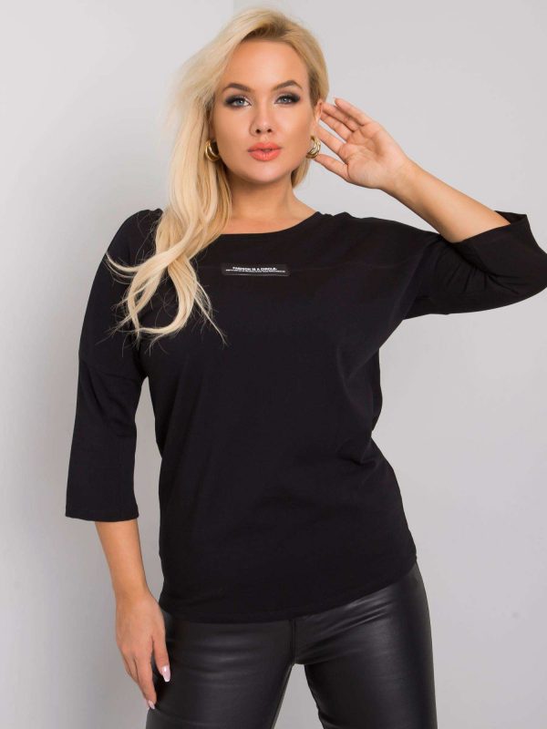 Black Plus Size Cotton Lucy Blouse