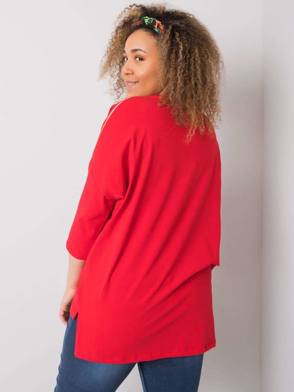 Red cotton blouse Alissa