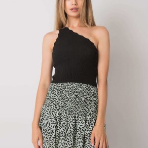 Onyx RUE PARIS green and black skirt