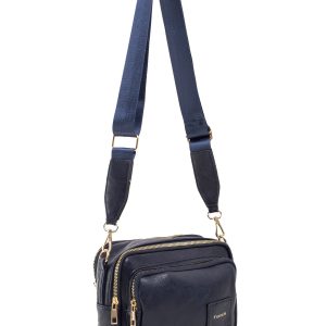 Navy blue rectangular women's handbag