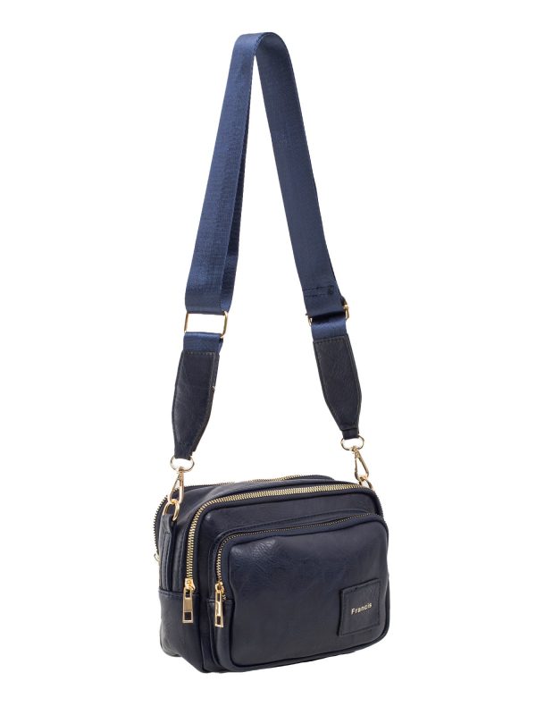 Navy blue rectangular women's handbag