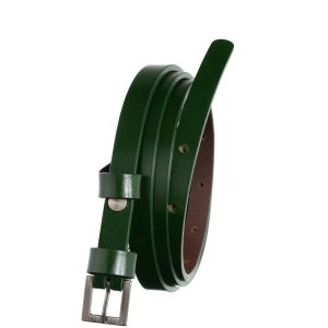 BADURA Dark Green Narrow Leather Strap