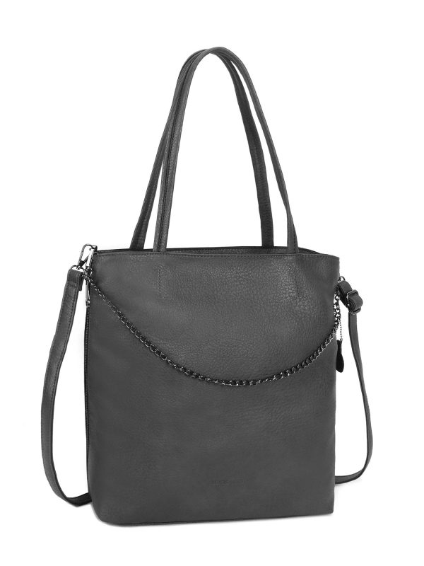 Grey large bag made of eco leather LUIGISANTO