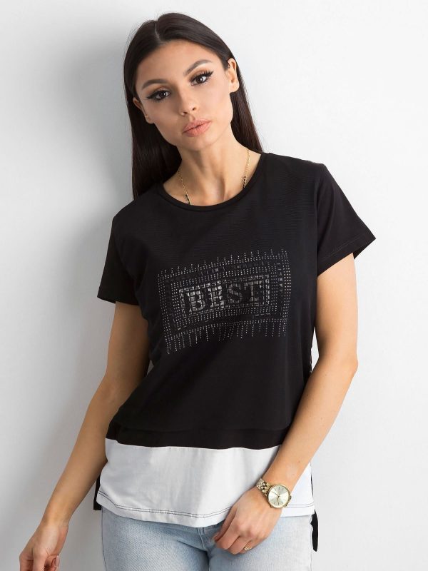 Black Asymmetrical T-Shirt
