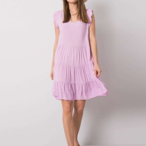 Lilac dress with ruffle by Gabriela