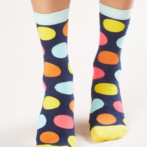 Navy Blue Women's Socks in Dot