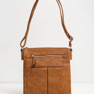 Brown bag with outer pocket