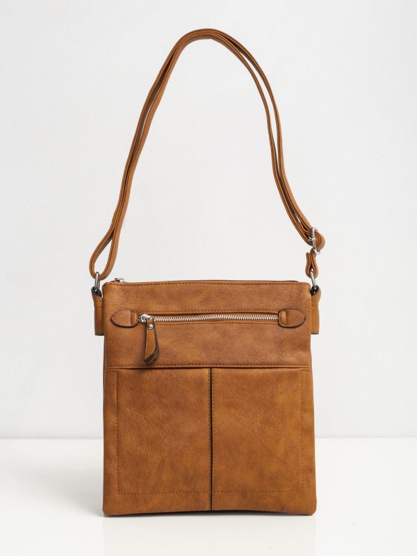 Brown bag with outer pocket