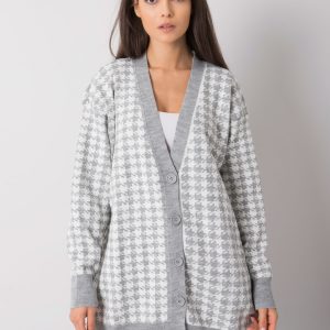 Grey and white houndstooth cardigan Arlington RUE PARIS