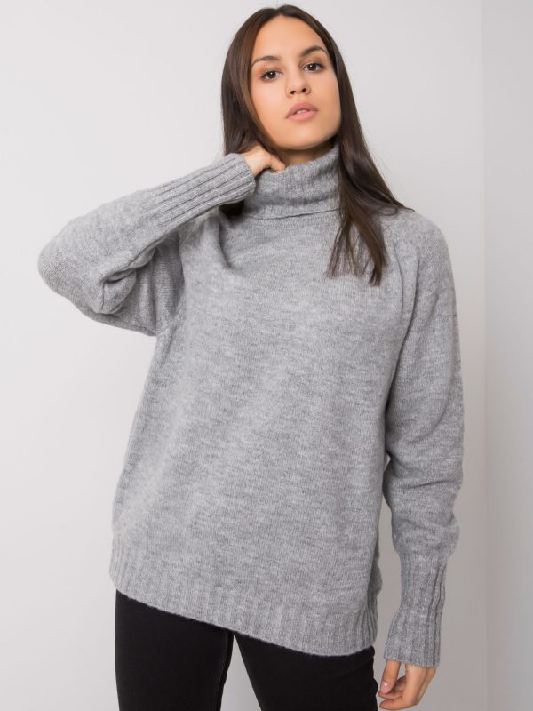 Gray women's turtleneck sweater Tiyarna RUE PARIS