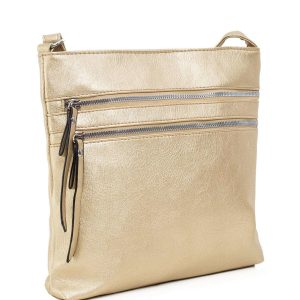 Gold handbag with pockets