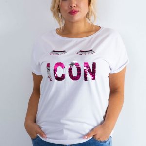 White T-shirt Calmly PLUS SIZE