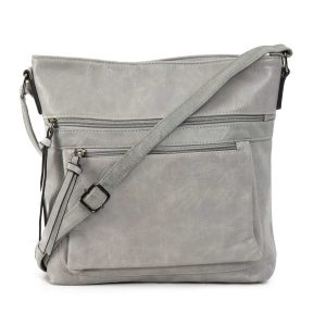 Grey handbag with strap