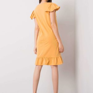 Candace mustard flounce dress