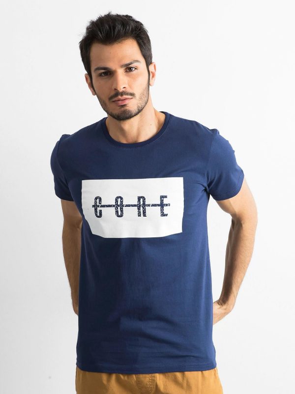 Navy Blue Men's Print T-Shirt