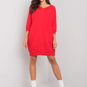 Red Salerno Cotton Basic Dress