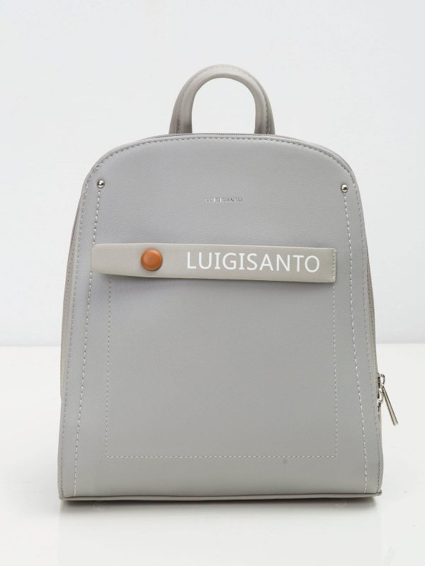 Light Grey Elegant Eco Leather Backpack