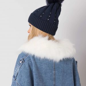 Navy blue cap with appliqués