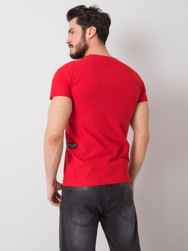 Red T-shirt for men cotton Marshall