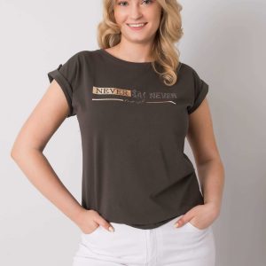 Dark khaki T-shirt plus size Atri