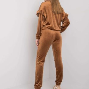 Light Brown Velour Two Piece Set Sissy