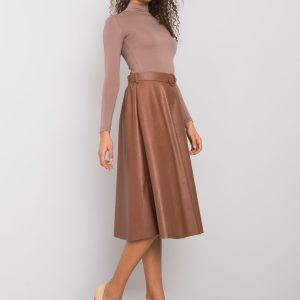 Brown Gerrie Leatherette Skirt