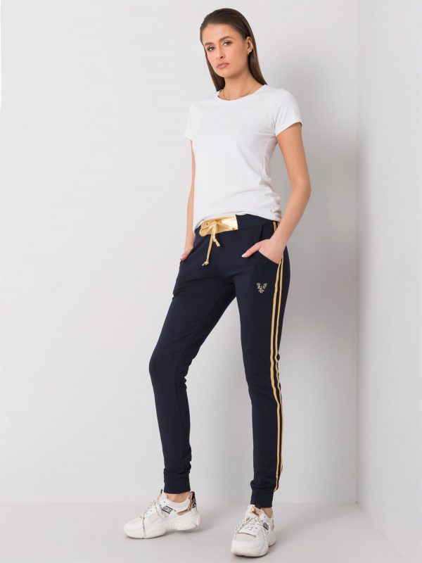 Navy blue and gold Brenda sweatpants