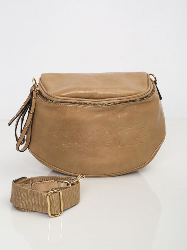 Apricot bag with zipper