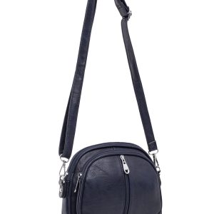 Navy blue ladies handbag with pockets