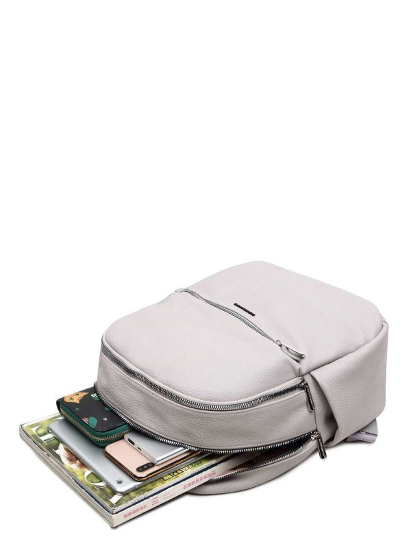 Grey backpack made of eco-leather LUIGISANTO