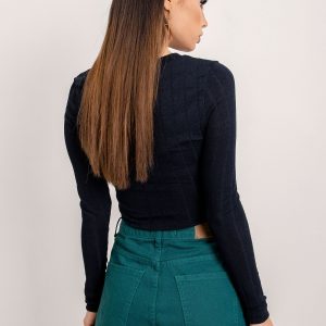 BSL Navy Blue Fitted Blouse