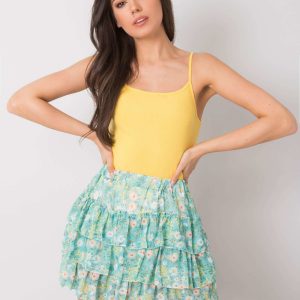 Leonor green flounces skirt