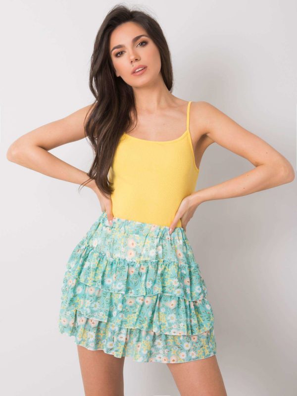 Leonor green flounces skirt