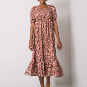 Danae RUE PARIS Dark Orange Floral Dress