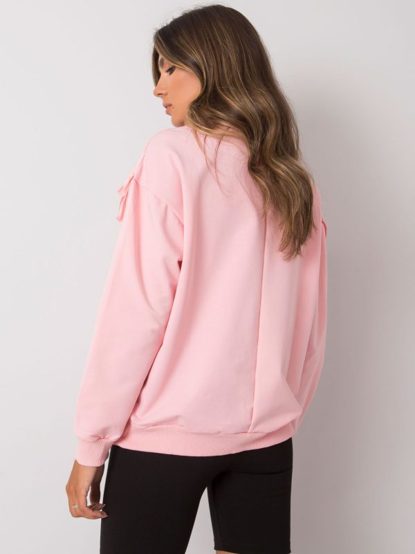 Antoniella light pink fringed sweatshirt