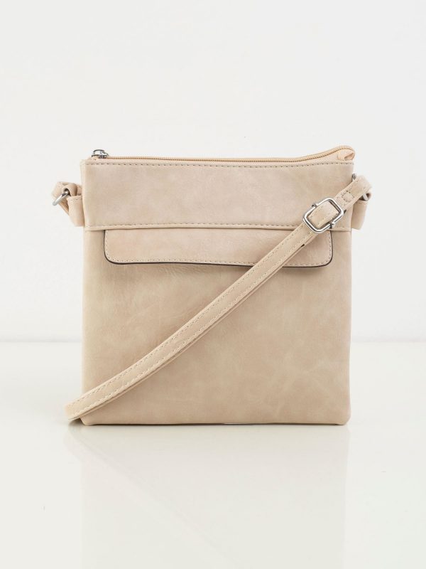 Beige Messenger bag with long strap